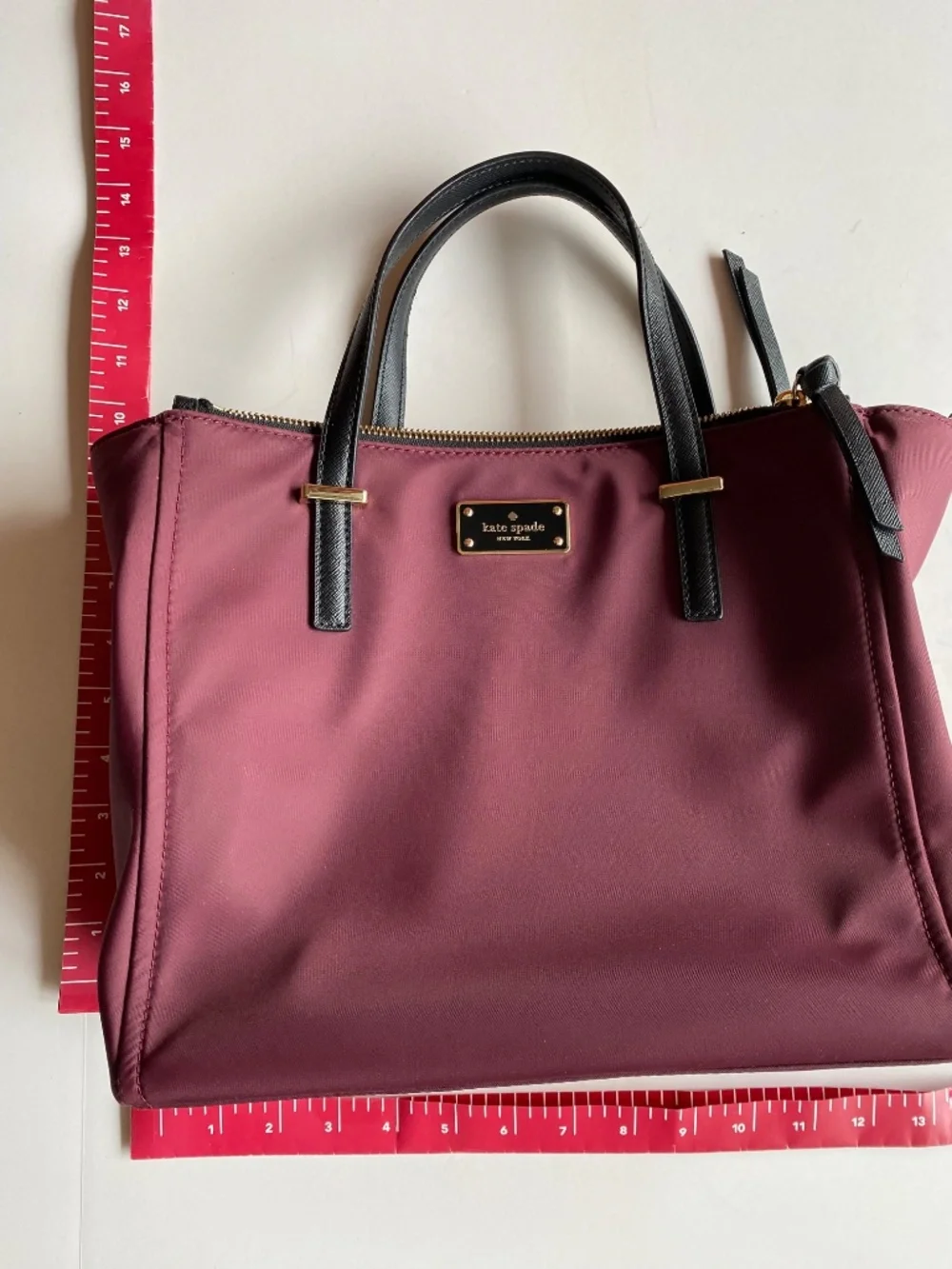 Kate Spade Wilson Road Alyse Satchel in Deep Plum Nylon
